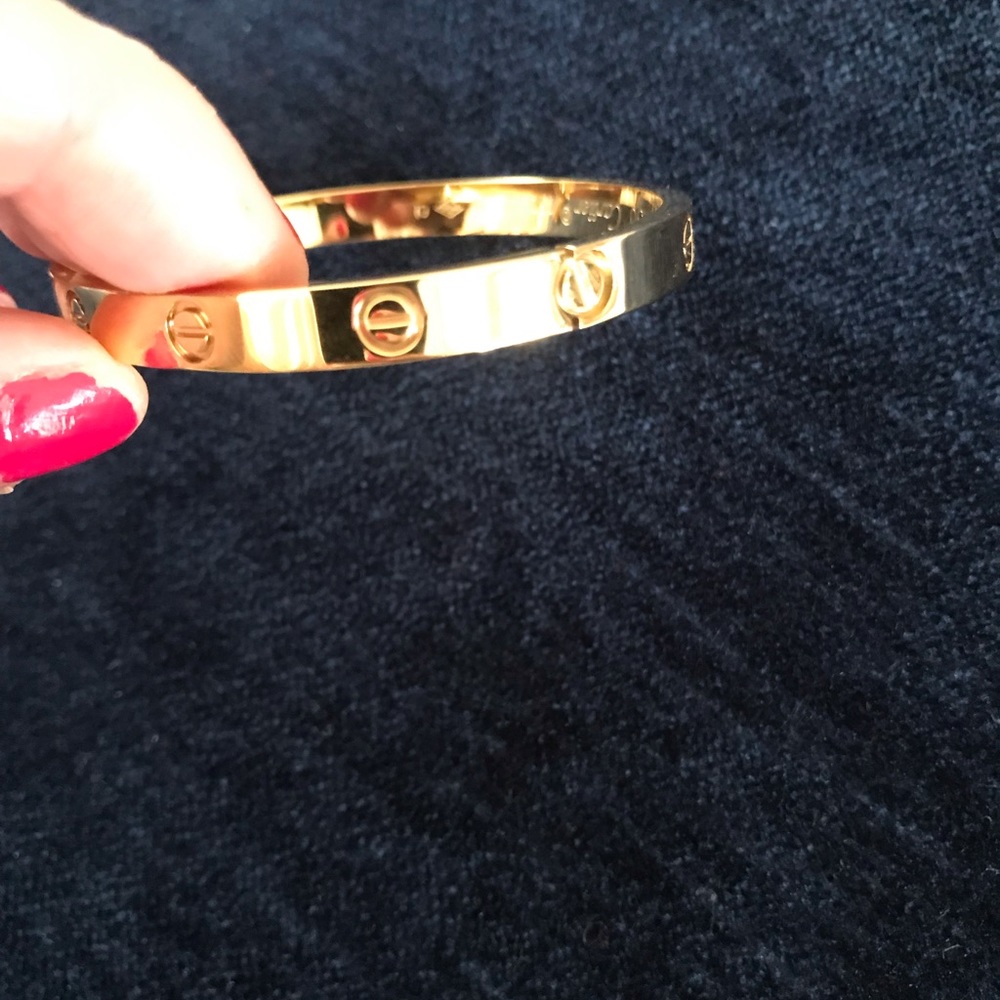 Love bracelet bangle Gold with screw design.